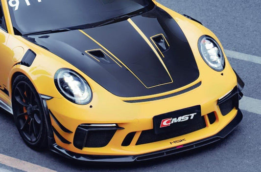 Porsche 991.2 911 GT3RS 2017-2019 with Aftermarket Parts - Vacuumed Carbon & FRP Front Lip from CMST Tuning