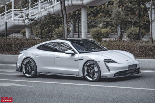 Porsche Taycan 9J1 Sedan/Cross Turismo RWD/4S/GTS 2020-2024 (RWD/4S/GTS trims will require Sport Design Package)with Aftermarket Parts -Carbon Fiber & FRP Front Lip from CMST Tuning
