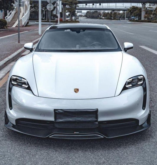 Porsche Taycan 9J1 Sedan/Cross Turismo RWD/4S/GTS 2020-2024 (RWD/4S/GTS trims will require Sport Design Package)with Aftermarket Parts -Carbon Fiber & FRP Front Lip from CMST Tuning