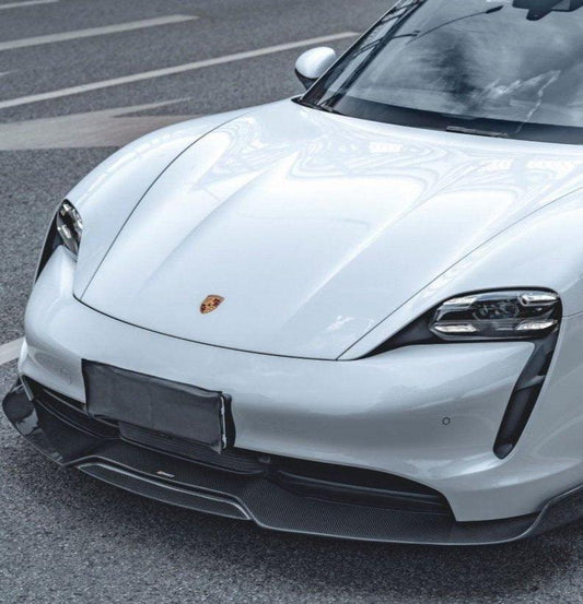 Porsche Taycan 9J1 Sedan/Cross Turismo RWD/4S/GTS 2020-2024 (RWD/4S/GTS trims will require Sport Design Package)with Aftermarket Parts -Carbon Fiber & FRP Front Lip from CMST Tuning