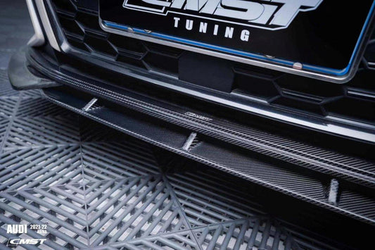 Audi S3 A3 S-line (with s-line bumper,does not fit base model) 8Y 2021-ON with Aftermarket Parts - Front Lip Carbon Fiber from CMST Tuning