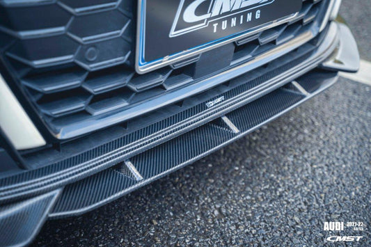Audi S3 A3 S-line (with s-line bumper,does not fit base model) 8Y 2021-ON with Aftermarket Parts - Front Lip Carbon Fiber from CMST Tuning