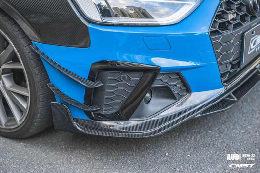 Audi S4 A4 S-line (with s-line bumper, does not fit base model) B9.5 2020-ON with Aftermarket Parts - Front Lip Carbon Fiber from CMST Tuning