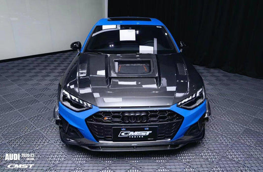 Audi S4 A4 S-line (with s-line bumper, does not fit base model) B9.5 2020-ON with Aftermarket Parts - Front Lip Carbon Fiber from CMST Tuning