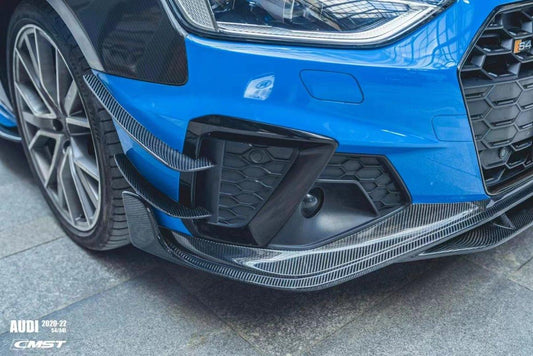 Audi S4 A4 S-line (with s-line bumper, does not fit base model) B9.5 2020-ON with Aftermarket Parts - Front Lip Carbon Fiber from CMST Tuning
