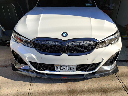 BMW 3 Series 330i M340i G20 G21 Pre-LCI 2020-2022
(fitment for 330i requires M-Sport package bumper) with Aftermarket Parts - Vacuumed Carbon & FRP Front Lip from CMST Tuning