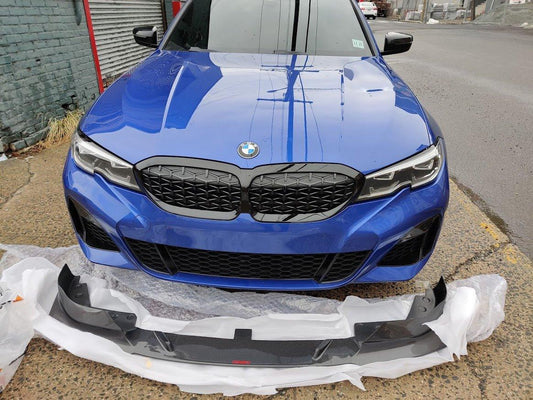 BMW 3 Series 330i M340i G20 G21 Pre-LCI 2020-2022
(fitment for 330i requires M-Sport package bumper) with Aftermarket Parts - Vacuumed Carbon & FRP Front Lip from CMST Tuning