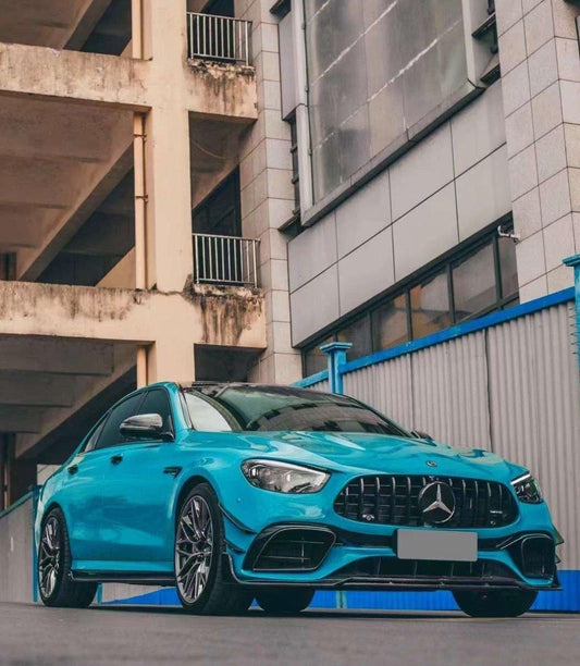 Mercedes Benz E-Class E63S E63 W213 2021-2023 with Aftermarket Parts - Pre-preg Carbon Fiber FRP Front Lip Splitter from CMST Tuning