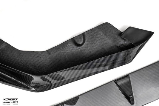 Honda Civic 11th Gen FE1 FE2 FE4 2022-ON with Aftermarket Parts - Front Lip Splitter Carbon Fiber / FRP from CMST Tuning