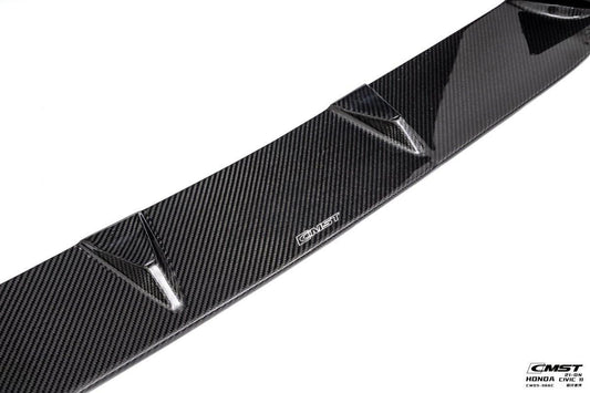 Honda Civic 11th Gen FE1 FE2 FE4 2022-ON with Aftermarket Parts - Front Lip Splitter Carbon Fiber / FRP from CMST Tuning