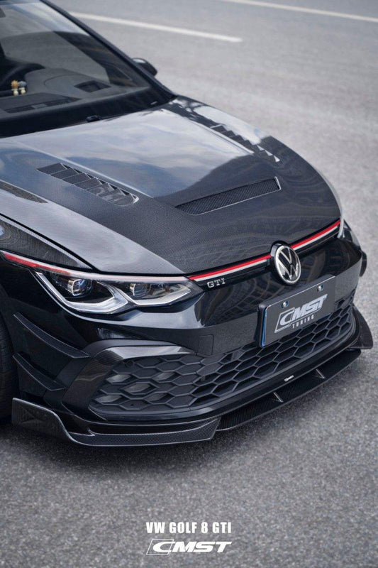 Volkswagen Golf GTI MK8 2022-ON with Aftermarket Parts - Pre-preg Carbon Fiber / FRP Front Lip Splitter from CMST Tuning