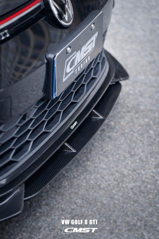 Volkswagen Golf GTI MK8 2022-ON with Aftermarket Parts - Pre-preg Carbon Fiber / FRP Front Lip Splitter from CMST Tuning