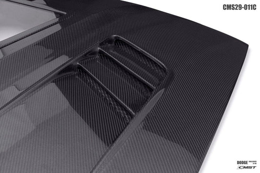 Dodge Challenger Demon Redeye Hellcat T/A Scat Pack 392 SRT R/T SXT SE 2008-2023 with Aftermarket Parts - Carbon Fiber / FRP Hood Bonnet from CMST Tuning