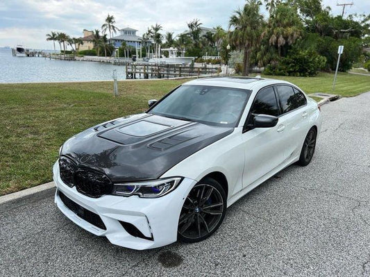 BMW 3 Series M340i 330i G20 G21 2019-ON with Aftermarket Parts - Hood Bonnet Carbon Fiber / FRP from CMST Tuning