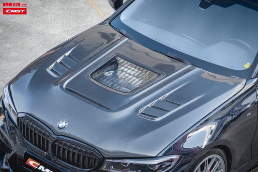 BMW 3 Series M340i 330i G20 G21 2019-ON with Aftermarket Parts - Hood Bonnet Carbon Fiber / FRP from CMST Tuning