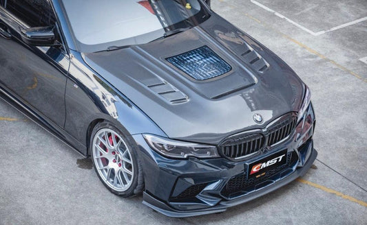 BMW 3 Series M340i 330i G20 G21 2019-ON with Aftermarket Parts - Hood Bonnet Carbon Fiber / FRP from CMST Tuning