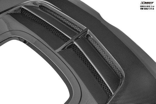 Volkswagen Golf R GTI Base MK7 MK7.5 2015-2021 with Aftermarket Parts - V3 Clearview Glass Style Hood Bonnet Carbon Fiber / FRP from CMST Tuning