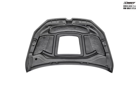 Volkswagen Golf R GTI Base MK7 MK7.5 2015-2021 with Aftermarket Parts - V3 Clearview Glass Style Hood Bonnet Carbon Fiber / FRP from CMST Tuning
