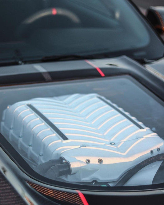 Ford Mustang GT 5.0 V6 3.6 Ecoboost 2.3 S550.1 2015-2017 with Aftermarket Parts - Clearview Glass Style Hood Bonnet Carbon Fiber / FRP from CMST Tuning