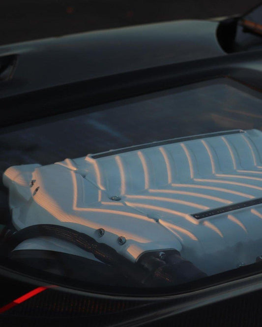 Ford Mustang GT 5.0 V6 3.6 Ecoboost 2.3 S550.1 2015-2017 with Aftermarket Parts - Clearview Glass Style Hood Bonnet Carbon Fiber / FRP from CMST Tuning