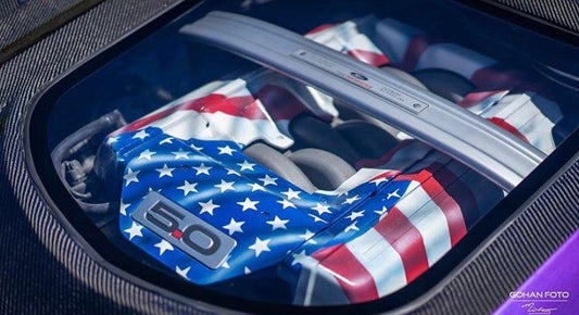 Ford Mustang GT 5.0 V6 3.6 Ecoboost 2.3 S550.1 2015-2017 with Aftermarket Parts - Clearview Glass Style Hood Bonnet Carbon Fiber / FRP from CMST Tuning
