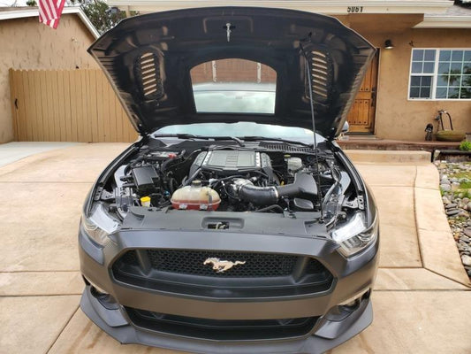 Ford Mustang GT 5.0 V6 3.6 Ecoboost 2.3 S550.1 2015-2017 with Aftermarket Parts - Clearview Glass Style Hood Bonnet Carbon Fiber / FRP from CMST Tuning