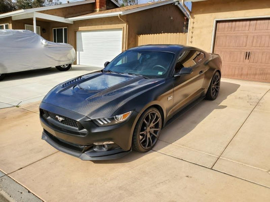 Ford Mustang GT 5.0 V6 3.6 Ecoboost 2.3 S550.1 2015-2017 with Aftermarket Parts - Clearview Glass Style Hood Bonnet Carbon Fiber / FRP from CMST Tuning