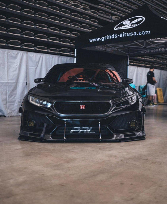 Honda Civic Type-R FK8 2017-2021 & Civic 10th Gen FC1 FC2 FC5 FC6 2016-2021 & Civic 10th Gen FC3 FC4 FK7 2017-2021 with Aftermarket Parts - Clearview Glass Style Hood Bonnet Carbon Fiber / FRP from CMST Tuning