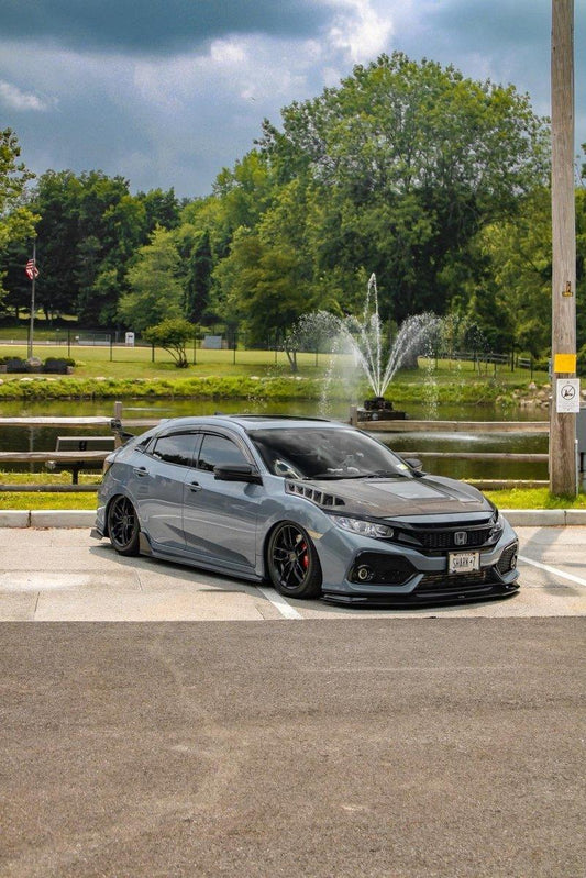Honda Civic Type-R FK8 2017-2021 & Civic 10th Gen FC1 FC2 FC5 FC6 2016-2021 & Civic 10th Gen FC3 FC4 FK7 2017-2021 with Aftermarket Parts - Clearview Glass Style Hood Bonnet Carbon Fiber / FRP from CMST Tuning