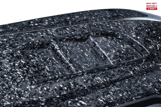 Ford Mustang GT 5.0 V6 3.6 Ecoboost 2.3 S550.1 2015-2017 with Aftermarket Parts - Stage 2 Clearview Glass Style Hood Bonnet Carbon Fiber / FRP from CMST Tuning