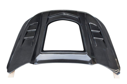 Ford Mustang GT 5.0 V6 3.6 Ecoboost 2.3 S550.1 2015-2017 with Aftermarket Parts - Stage 2 Clearview Glass Style Hood Bonnet Carbon Fiber / FRP from CMST Tuning