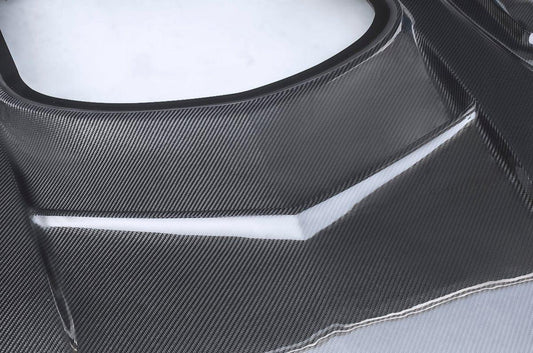 Ford Mustang GT 5.0 V6 3.6 Ecoboost 2.3 S550.1 2015-2017 with Aftermarket Parts - Stage 2 Clearview Glass Style Hood Bonnet Carbon Fiber / FRP from CMST Tuning