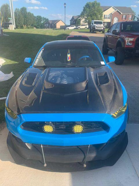 Ford Mustang GT 5.0 V6 3.6 Ecoboost 2.3 S550.1 2015-2017 with Aftermarket Parts - Stage 2 Clearview Glass Style Hood Bonnet Carbon Fiber / FRP from CMST Tuning