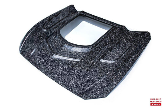 Ford Mustang GT 5.0 V6 3.6 Ecoboost 2.3 S550.1 2015-2017 with Aftermarket Parts - Stage 2 Clearview Glass Style Hood Bonnet Carbon Fiber / FRP from CMST Tuning