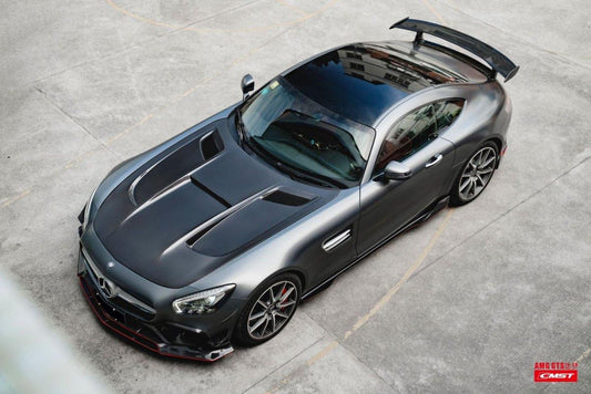 Mercedes Benz AMG GT GTS GTC GTR Pro Black Series C190 2016 2017 2018 2019 2020 2021 with Aftermarket Parts - Black Series Hood Bonnet Carbon Fiber / FRP from CMST Tuning