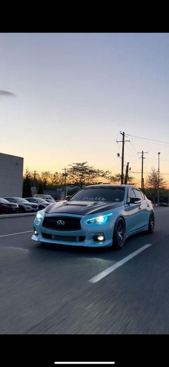 Infiniti Q50 Red Sport 400 Luxe Sensory Signature Premium Pure 2014-ON with Aftermarket Parts - Hood Bonnet Carbon Fiber / FRP from CMST Tuning