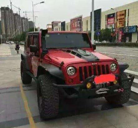 Jeep Wrangler Rubicon Sahara Sport S 2007-2017 with Aftermarket Parts - Hood Bonnet Carbon Fiber / FRP from CMST Tuning