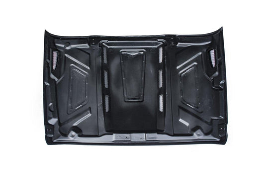 Jeep Wrangler Rubicon Sahara Sport S 2007-2017 with Aftermarket Parts - Hood Bonnet Carbon Fiber / FRP from CMST Tuning