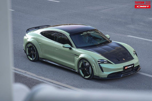 Porsche Taycan 9J1 Sedan/Cross Turismo RWD/4S/GTS/Turbo/Turbo S 2020-ON with Aftermarket Parts - OEM Hood Bonnet Carbon Fiber / FRP from CMST Tuning