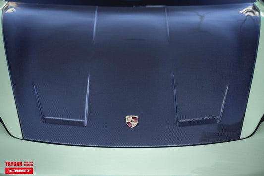 Porsche Taycan 9J1 Sedan/Cross Turismo RWD/4S/GTS/Turbo/Turbo S 2020-ON with Aftermarket Parts - OEM Hood Bonnet Carbon Fiber / FRP from CMST Tuning