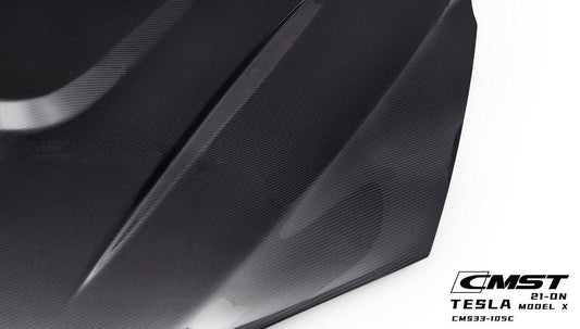 Tesla Model X P100D 100D 90D 75D 60D Performance Long Range Base 2016-2021 with Aftermarket Parts - Hood Bonnet Carbon Fiber / FRP from CMST Tuning
