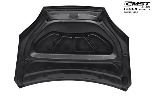 Tesla Model X P100D 100D 90D 75D 60D Performance Long Range Base 2016-2021 with Aftermarket Parts - Hood Bonnet Carbon Fiber / FRP from CMST Tuning