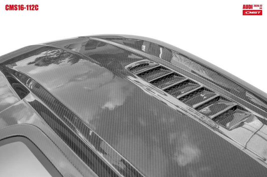 Audi RS4 2018-ON & S4 / A4 / A4 Allroad / A4 Avant B9 B9.5 2017-ON with Aftermarket Parts - V1 Tempered Glass Transparent Style Hood Bonnet Carbon Fiber / FRP from CMST Tuning