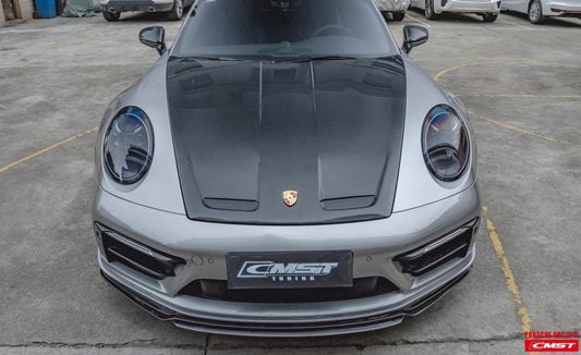Porsche 911 992 992.1 Carerra Base/S/T/4/4S/Targa 4/Targa 4S/GTS/Turbo/Turbo S 2020-2024 911 992 992.2 Carerra Base/S/T/4/4S/Targa 4/ Targa 4S/GTS/Turbo/Turbo S 2025-on with Aftermarket Parts - GT3 Style Carbon Fiber & FRP Hood Bonnet from CMST Tuning