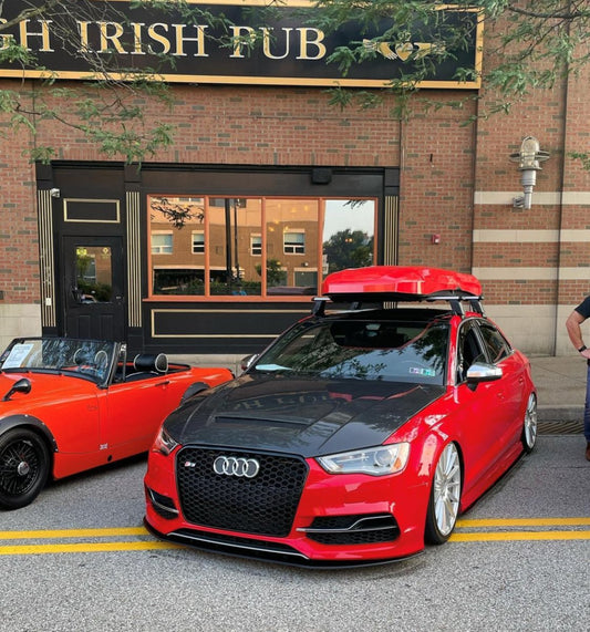Audi RS3 S3 A3 8V / 8V.5 2014 2015 2016 2017 2018 2019 2020 with Aftermarket Parts - V1 Style Hood Bonnet Carbon Fiber / FRP from CMST Tuning