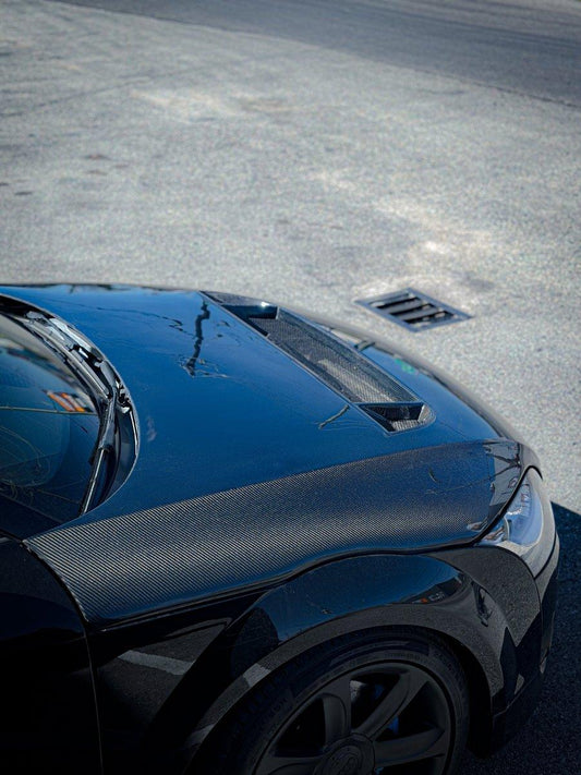 Audi TT TTS MK2 8J 2007 2008 2009 2010 2011 2012 2013 2014 2015 with Aftermarket Parts - V1 Hood Bonnet Carbon Fiber / FRP from CMST Tuning