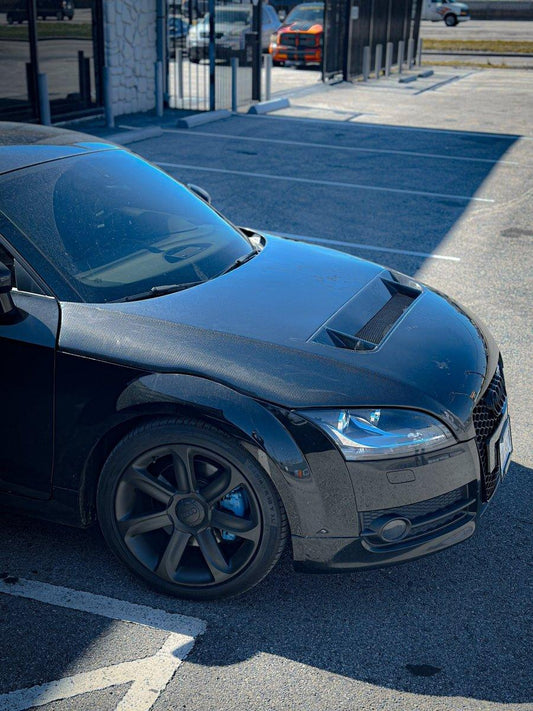 Audi TT TTS MK2 8J 2007 2008 2009 2010 2011 2012 2013 2014 2015 with Aftermarket Parts - V1 Hood Bonnet Carbon Fiber / FRP from CMST Tuning