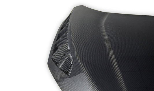 Honda Civic 10th Gen FC1 FC2 FC5 FC6 2016-2021 & FC3 FC4 2017-2021 & Civic 10th Gen FC3 FC4 FK7 2017-2021 with Aftermarket Parts - V1 Vented Style Hood Carbon Fiber / FRP from CMST Tuning