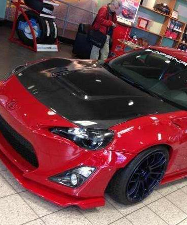 Toyota Scion Subaru GT86 86 TRD GT SE Base ZN6 2017 2018 2019 2020 & Scion FR-S FRS ZN6 2013 2014 2015 2016 & BRZ TS Limited Premium ZN6 2013 2014 2015 2016 2017 2018 2019 2020 with Aftermarket Parts - V1 Hood Carbon Fiber / FRP from CMST Tuning