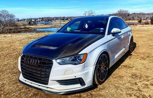 Audi RS3 S3 A3 8V / 8V.5 2014 2015 2016 2017 2018 2019 2020 with Aftermarket Parts - V2 Hood Bonnet Carbon Fiber / FRP from CMST Tuning